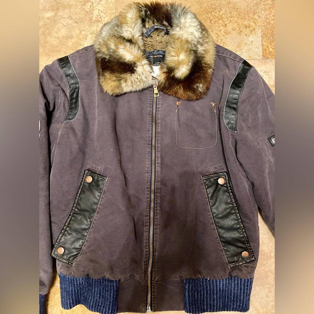 Engerie Aviator jacket with fur collar